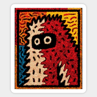 Hairy Monster Illustration – Monster Art Design Magnet